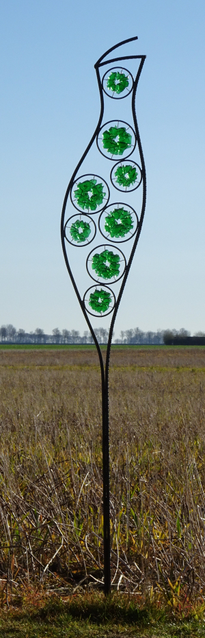 Hendrike Huijsmans - Luchttekening groen 4 (Glass, Metal)